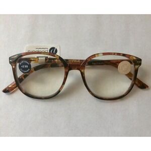 NEW MANIFEST CARAMEL QUARTZ BLUE LIGHT PEEPERS READING GLASSES +2.00